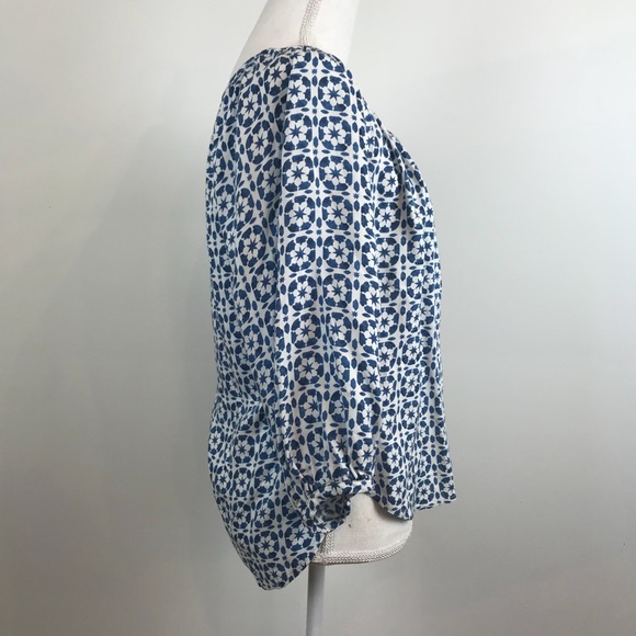 ✨Cynthia Rowley Moroccan Star Print Peasant Blouse - Picture 3 of 6